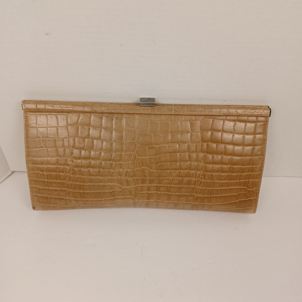 Via Spiga Crocodile Clasp Clutch